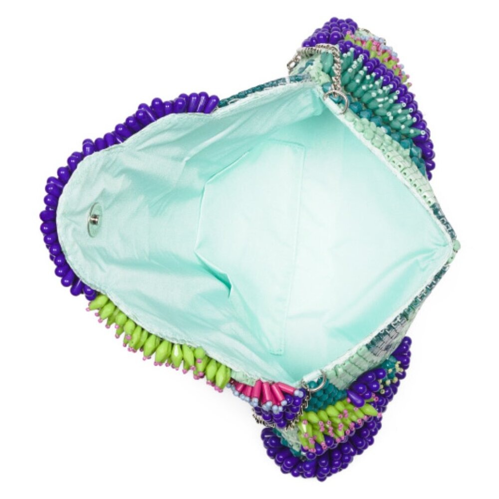 MADE IN INDIA Beaded Botanical Clutch Bag - Picture 2 of 5